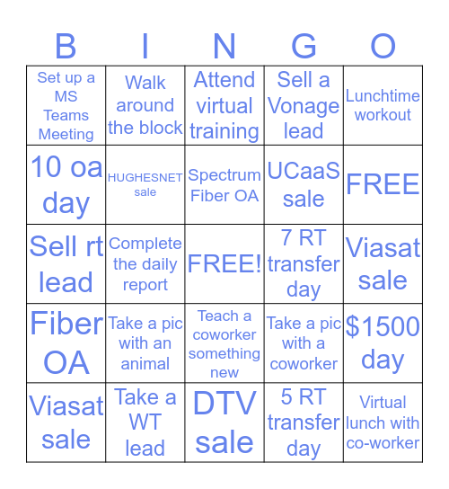 ClearConnect Remote Bingo Card