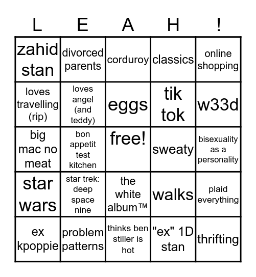 Bingo Card
