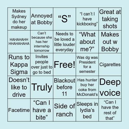 Lettuce Bingo Card