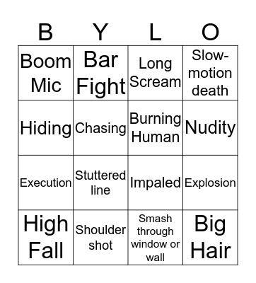 B-Movie Bingo Card