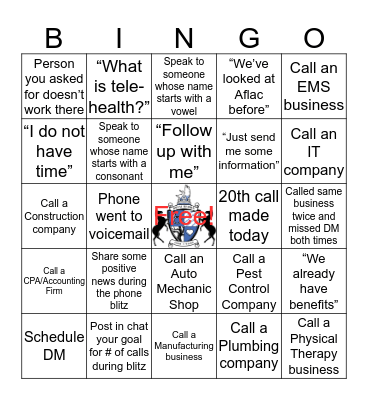 Phone Blitz BINGO! Bingo Card