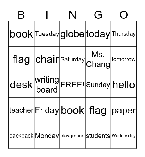 BINGO TIME! Bingo Card