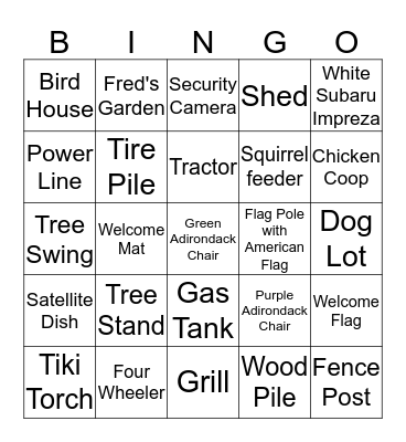 Walking Bingo Card
