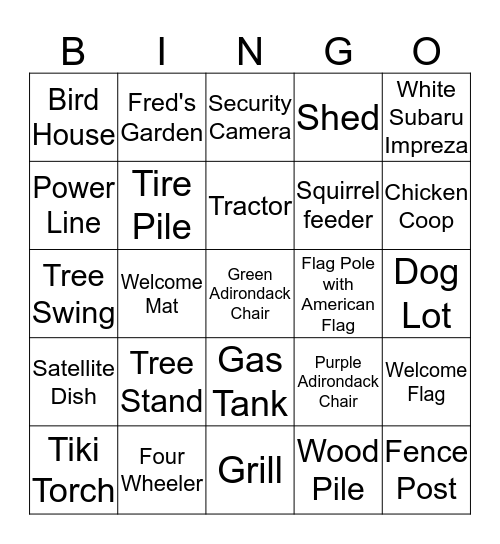 Walking Bingo Card