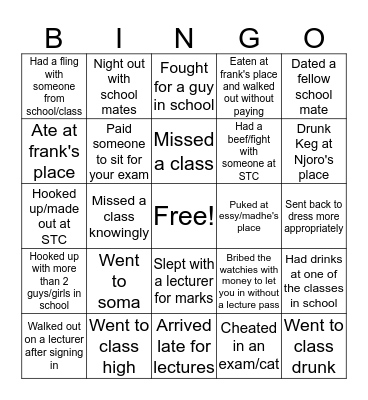 MKU NAIROBI CAMPUS Bingo Card