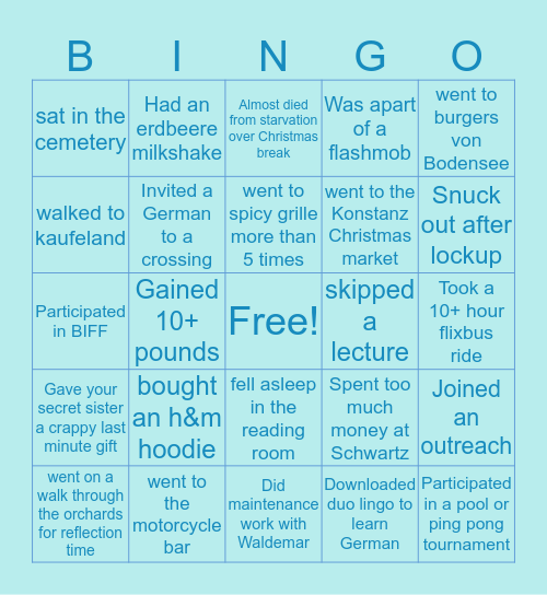 BODE BINGO Card