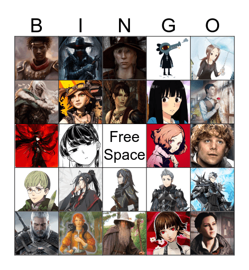 Favorite Character Bingo Card