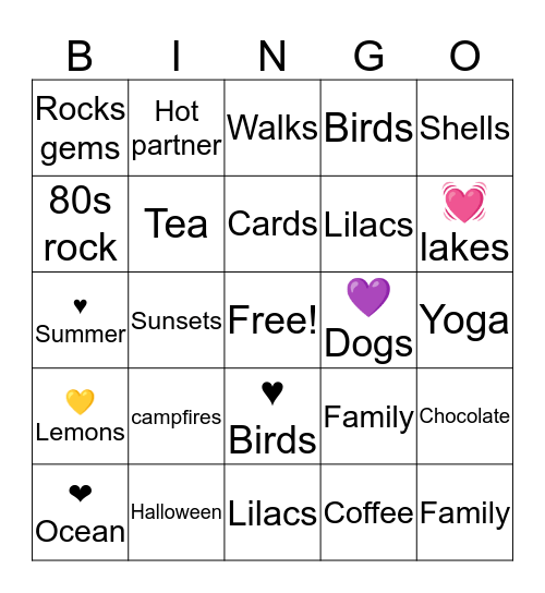 Donna Bingo Card