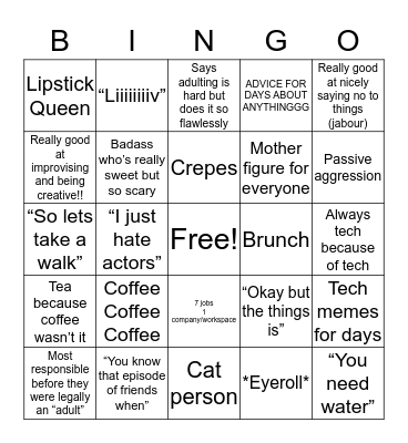 Anika Bingo! Bingo Card