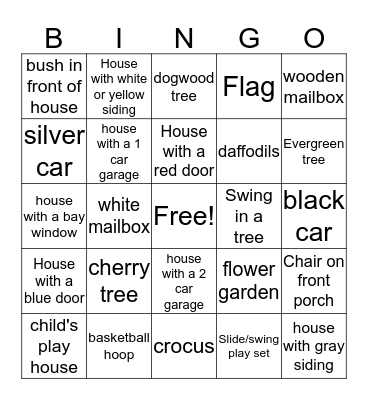 Outdoor Bingo Card