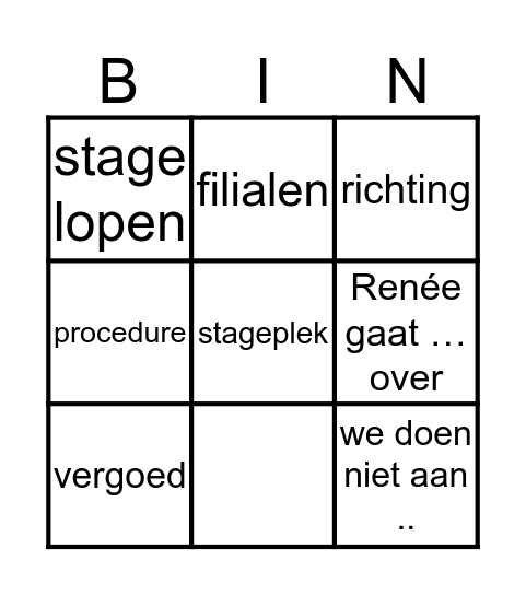 De Bouwzeker Bingo H8A In Zicht Bingo Card