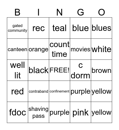 Blackwater Bingo Card