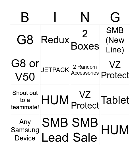 FRIDAY CMN BINGO! Bingo Card