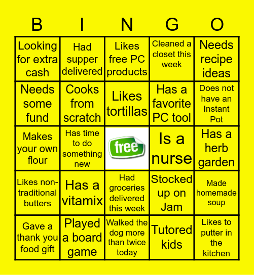 Pampered Chef April 8 Bingo Card Bingo Card