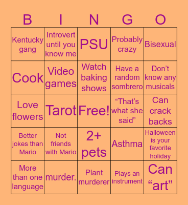 Alondra Bingo Card