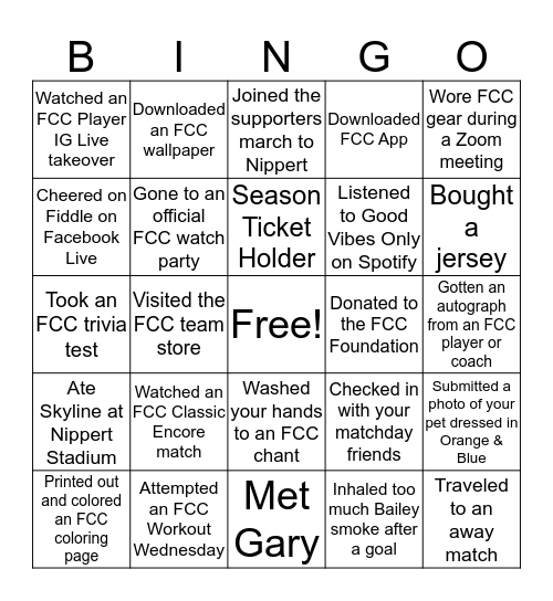 FC Cincinnati Bingo Card