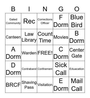 Blackwater Bingo Card