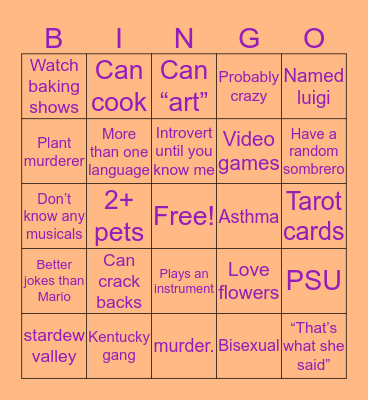 Alondra Bingo Card