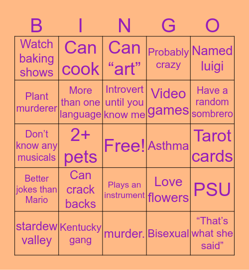 Alondra Bingo Card