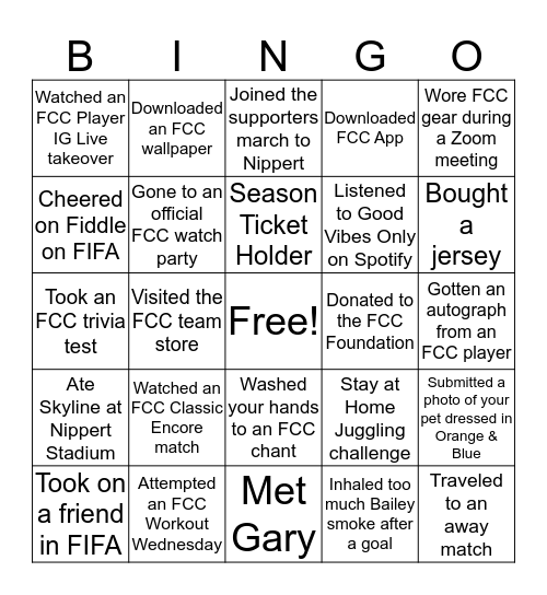 FC Cincinnati Bingo Card