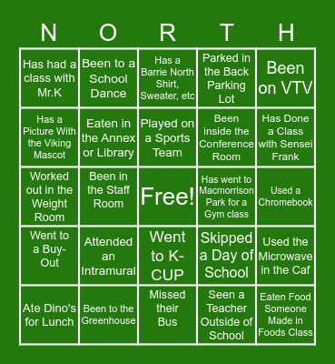 BARRIE NORTH BINGO Card