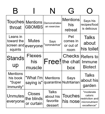 Dr. Fuhrman BINGO Card