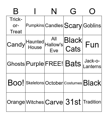 Halloween bingo is ScArY fun! Bingo Card