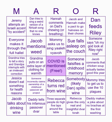 Borison Bingo Card