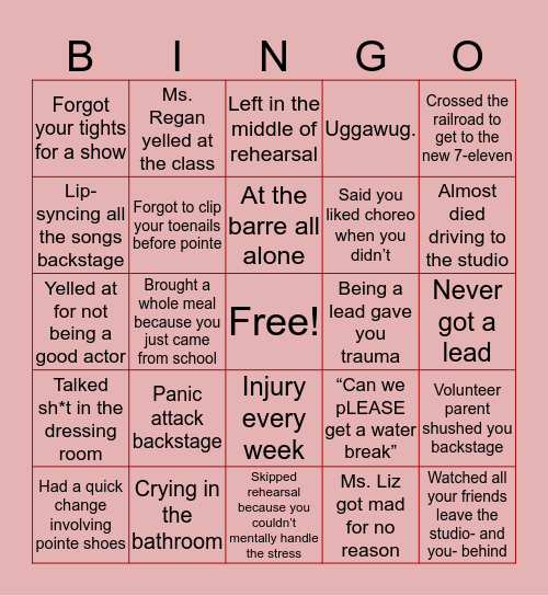 VDC Bingo (crackhead edition) Bingo Card