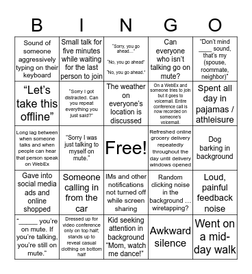 BDS I&CEO Comms Bingo Card