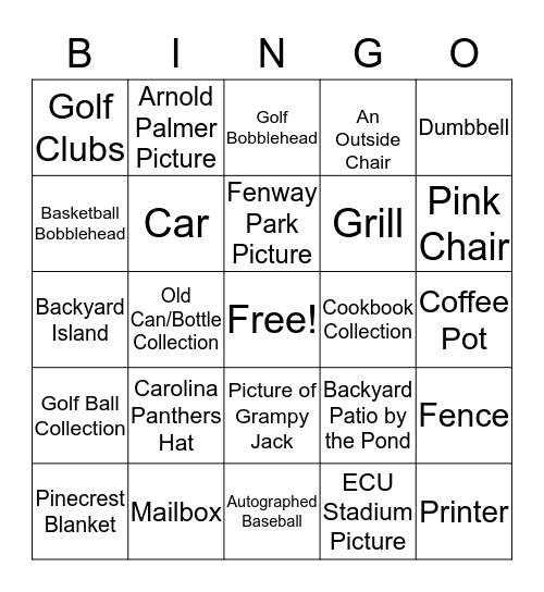Walking Bingo Card