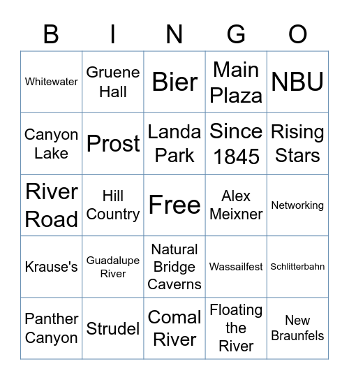 Jaycees Bingo Card