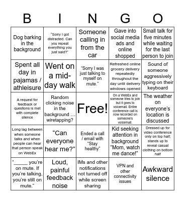 BDS I&CEO Comms Bingo Card