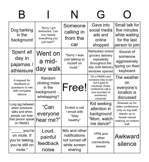 BDS I&CEO Comms Bingo Card