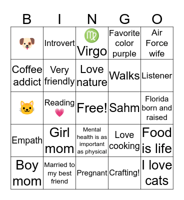 How much are we alike? Bingo Card