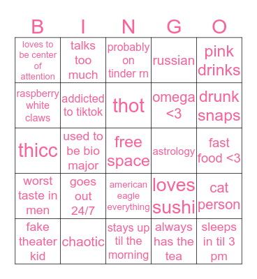 leolya bingo Card