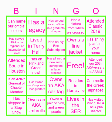 29 MIA: The Great Escape Bingo Card