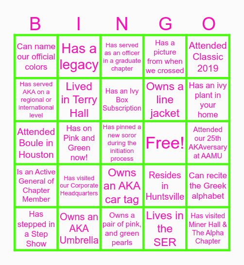 29 MIA: The Great Escape Bingo Card