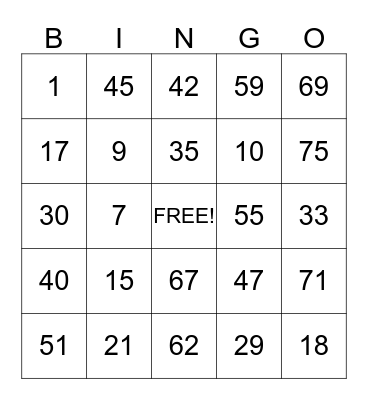 Lisa's Group Bingo Card