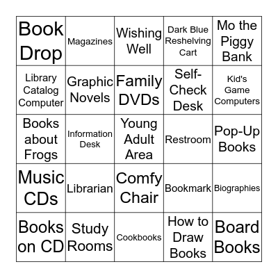 Library Scavenger Hunt Bingo Card