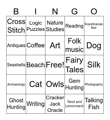 Marcia Bingo Card