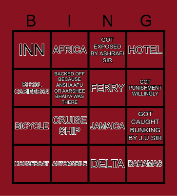 MCPSC CLASS 6 Bingo Card