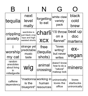 mally malz bingo Card
