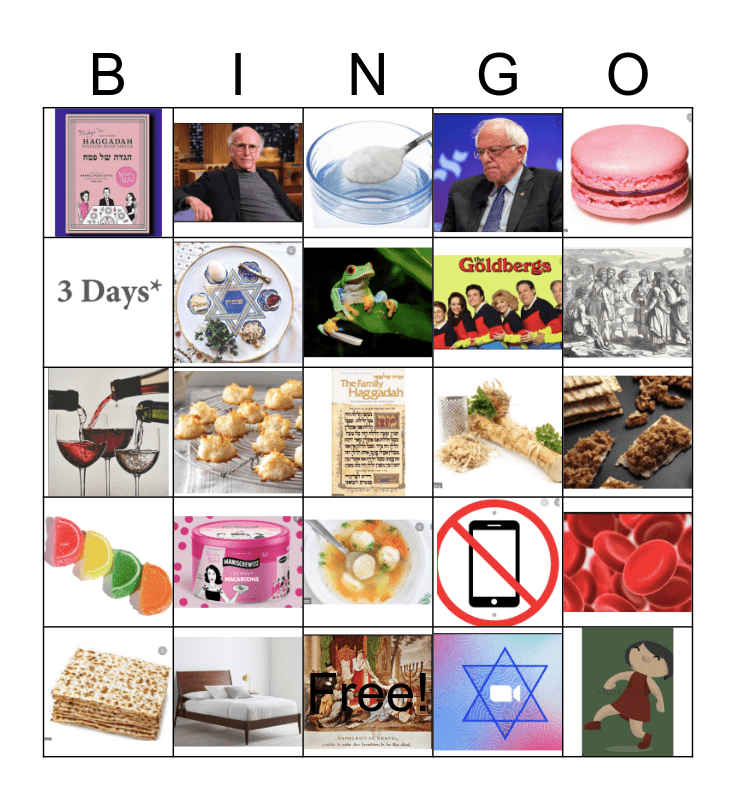 Pesach Bingo Card