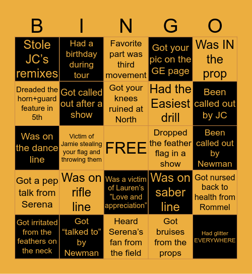 GECG 2019 Bingo Card