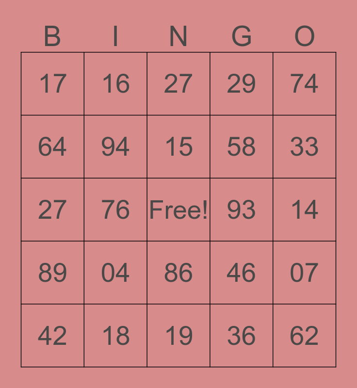 TC3 Bingo Card