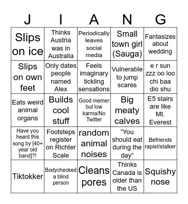 Kexingo Bingo Card