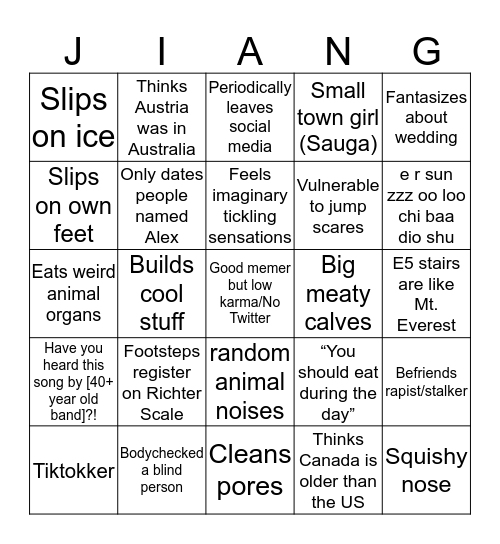 Kexingo Bingo Card