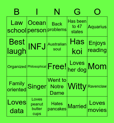 BRENDA :) Bingo Card