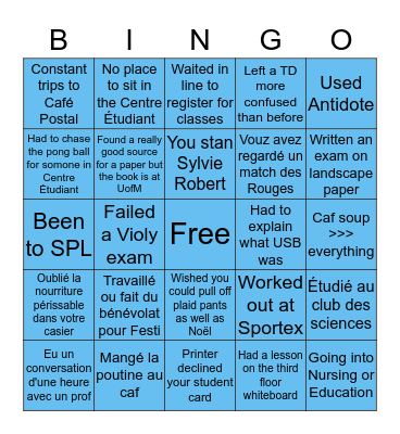 USB Bingo Card